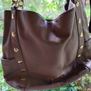 Michael Kors Delancy Leather Shoulder Tote Bag